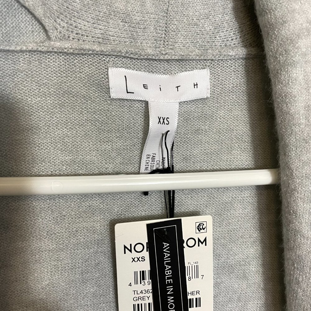 NWT Leith Nordstrom Soft Heather Gray Long Sleeve Duster Cardigan XXS - Picture 2 of 4